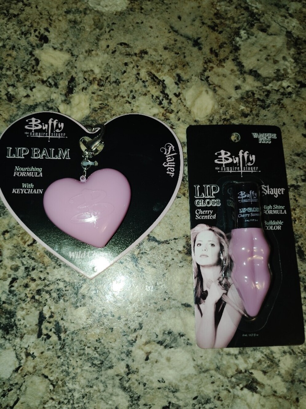 NWT Buffy The Vampire Slayer Lip Balm Keychain & Lip Gloss Set | 2-Piece Duo